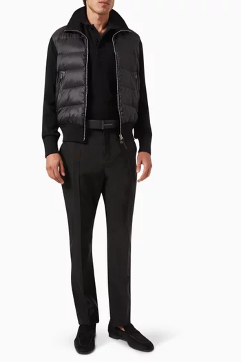 Quilted Jacket in Nylon Down & Wool