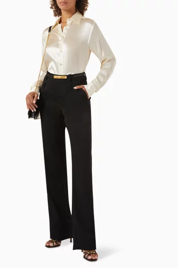 قميص بأزرار حرير شارموز