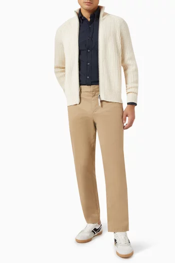 Button-down Shirt in Cashmere & Cotton-blend