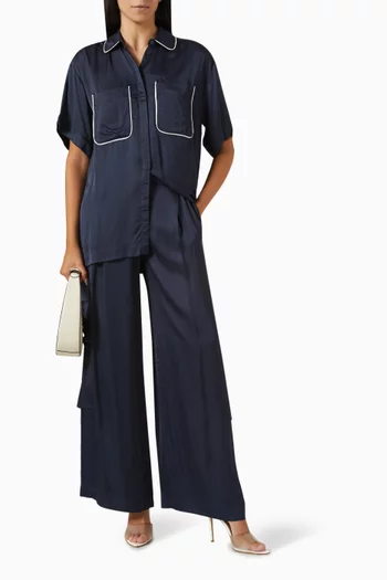Shae Contrast Relaxed Shirt in Viscose
