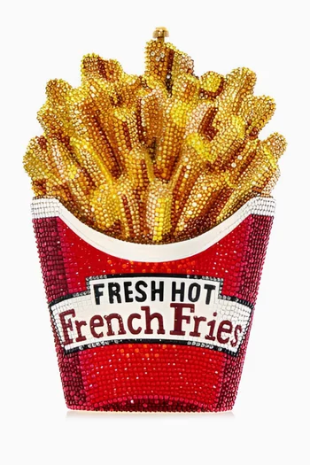 French Fries Fresh & Hot Clutch Bag in Brass
