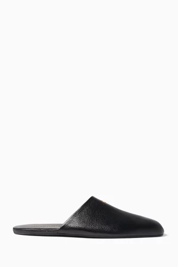 Flat Slides in Leather