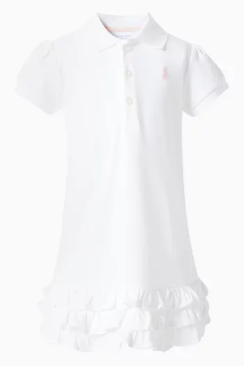 Ruffled Polo Dress in Cotton
