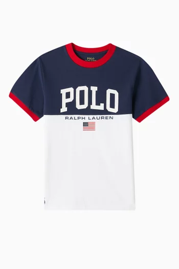 Colour-block Logo T-shirt in Cotton-jersey
