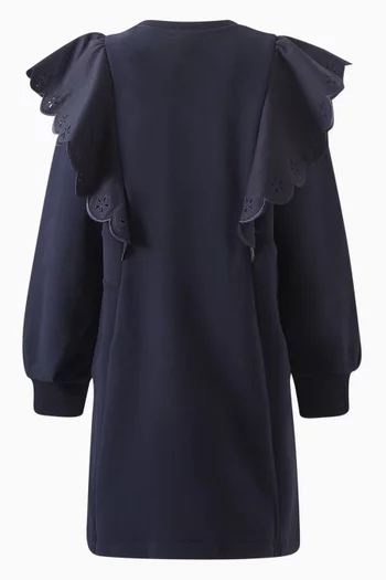 Ruffles Sweatshirt Dress in Cotton