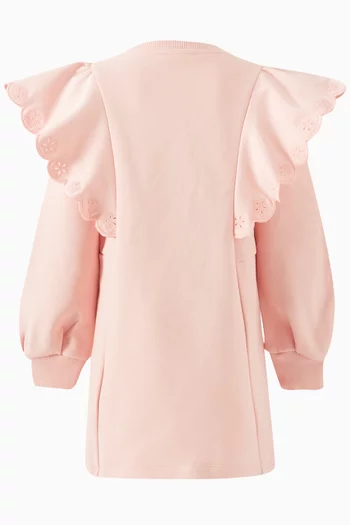 Ruffles Sweatshirt Dress in Cotton