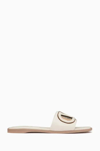 VLogo Cut-out Sandals in Calfskin Leather