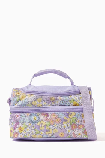 Enchanted Floral Double-decker Lunch Bag in Cotton Canvas