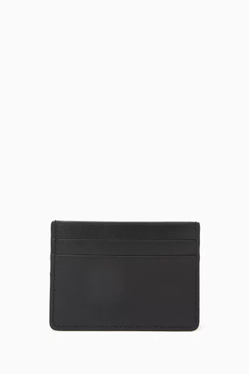 Logo Card Holder in Calf Leather