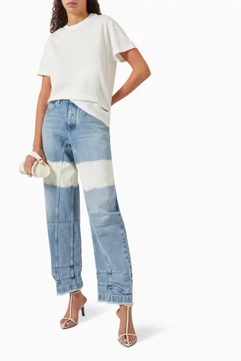 تي شيرت بفتحة رقبة مستديرة قطن