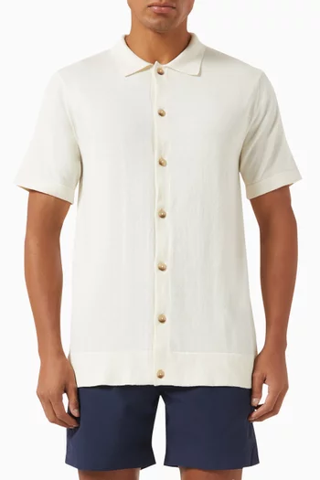 Button-up Shirt in Organic Cotton Knit