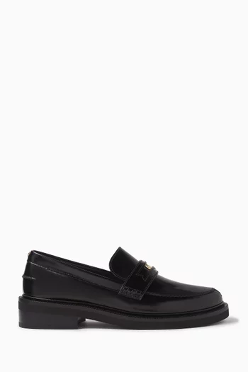 Clover Charm Loafers in Leather