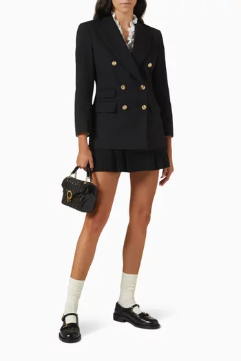 جاكيت بدلة توسكان بصفي أزرار مزيج صوف