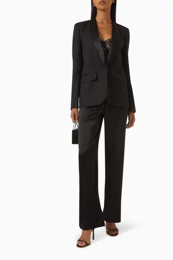 جاكيت لويس بظهر مكشوف صوف وحرير