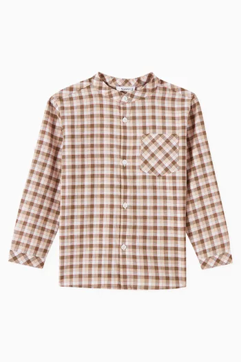 Checked Long-sleeve Shirt in Cotton