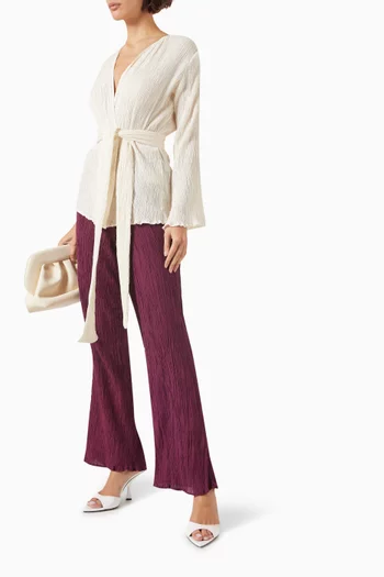 Pia Wide-leg Pants in Cotton Blend
