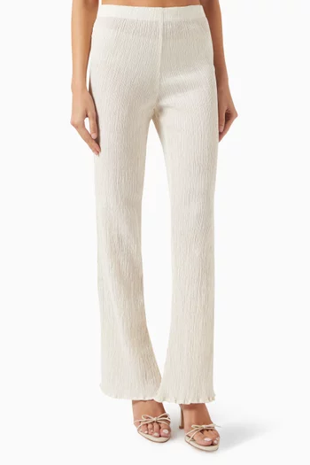 Pia Wide-leg Pants in Cotton Blend