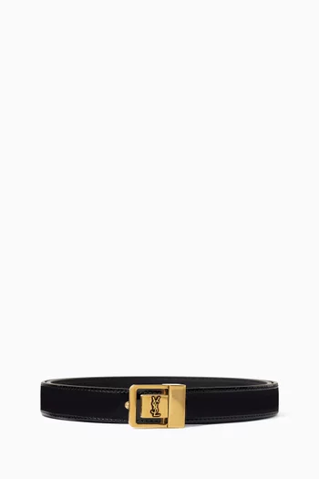 LA 66 Thin Buckle Belt in Brushed Leather