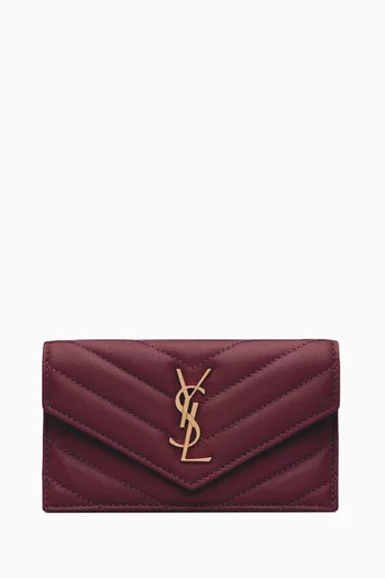 Cassandre Matelassé Fragments Flap Card Case in Lambskin Leather