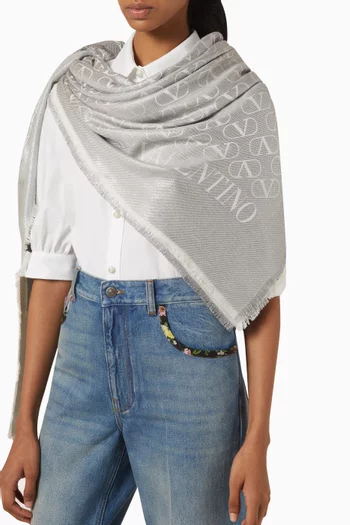 Valentino Garavani VLOGO Signature Scarf in Silk-blend