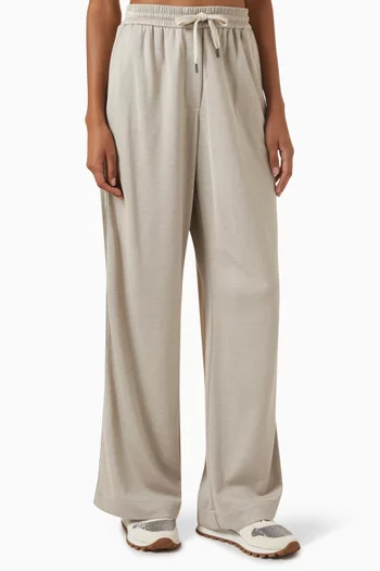 Wide-leg Sweatpants in Cotton-silk Interlock