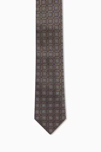 ربطة عنق بنقشة هندسية حرير جاكار