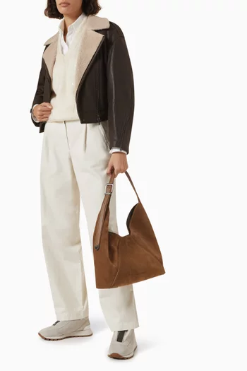 Hobo Bag in Sueded Calfskin