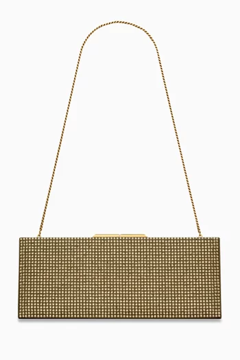 Midnight Clutch Bag in Rhinestoned Satin
