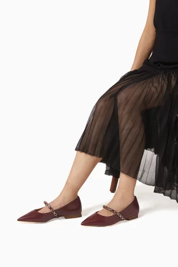 Virna 10 Chain-detail Ballet Flats in Leather