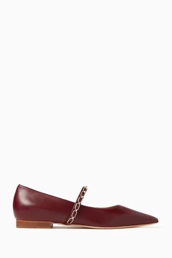 Virna 10 Chain-detail Ballet Flats in Leather