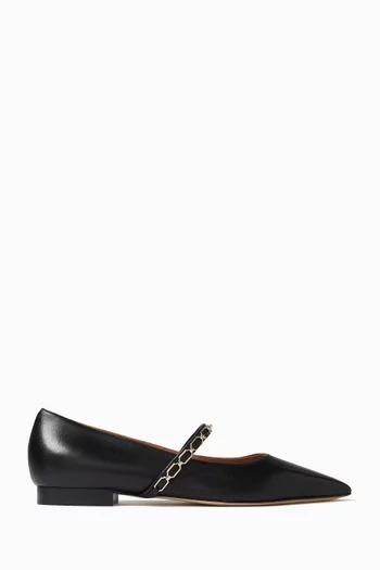 Virna Embellished Ballet Flats in Leather