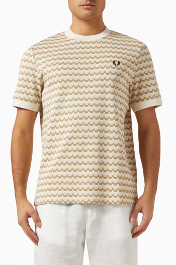 Abstract Jacquard T-shirt in Cotton
