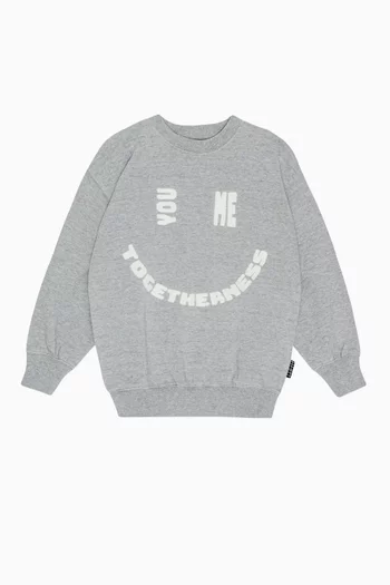 Smiley Graphic Sweatshirt in Cotton
