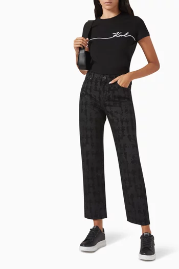 بنطال جينز جيرلفريند بنقشة كاميو دينم