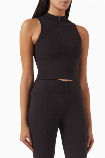 Fitted Half-zip Crop Top in Softskin100©