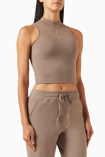 Fitted Half-zip Crop Top in Softskin100©