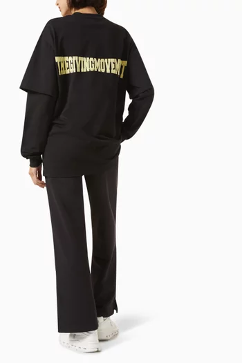 Double-layer Long-sleeve Top in Cotton