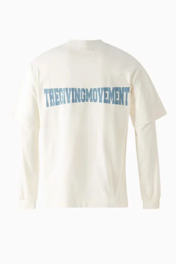 Double-layer Long-sleeve Top in Cotton