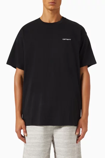 Script Embroidery T-shirt in Cotton