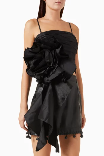 Potion Floral-appliqué Spiral Top
