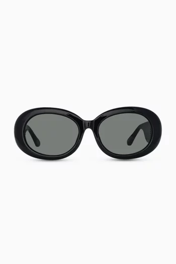 Lina Oval Sunglasses in Acetate
