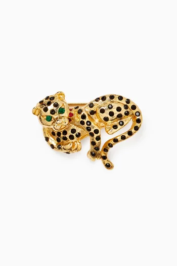 1980s Rediscovered Crystal Panther Brooch