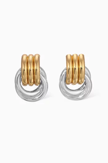 Mini Knot Earrings in Plated Metal