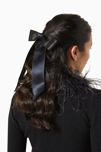 Virginia Bow Barrette in Silk-satin