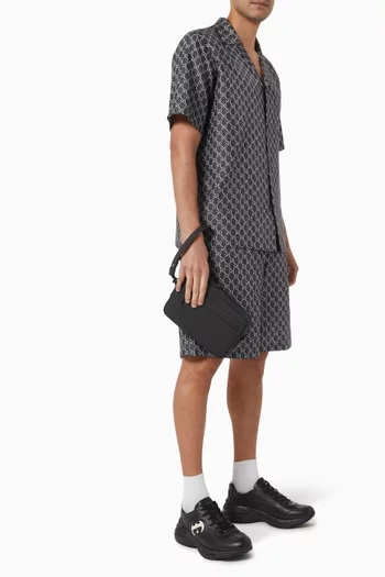 GG Crossbody Bag in Rubber-effect Leather