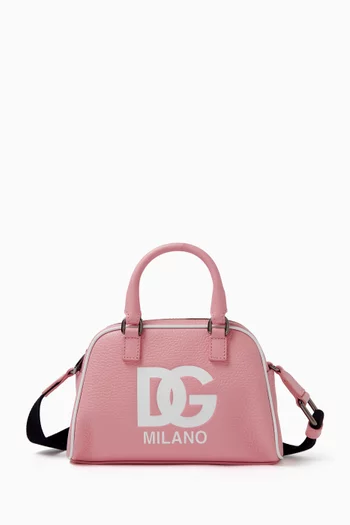 Logo-print Bowling Bag in Leather