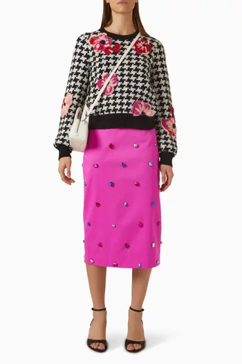 Jewel-embellished Pencil Skirt
