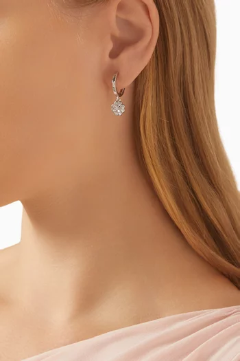 Heritage Bloom Huggie Drop Earrings in Plated Metal