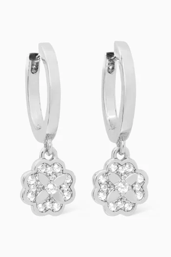 Heritage Bloom Huggie Drop Earrings in Plated Metal