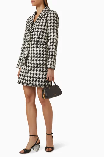 Houndstooth A-line Mini Skirt